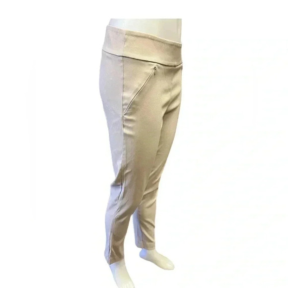 Le Chateau  Pull On Mid Rise Oatmeal Slacks Pants Size 8 - Picture 5 of 11